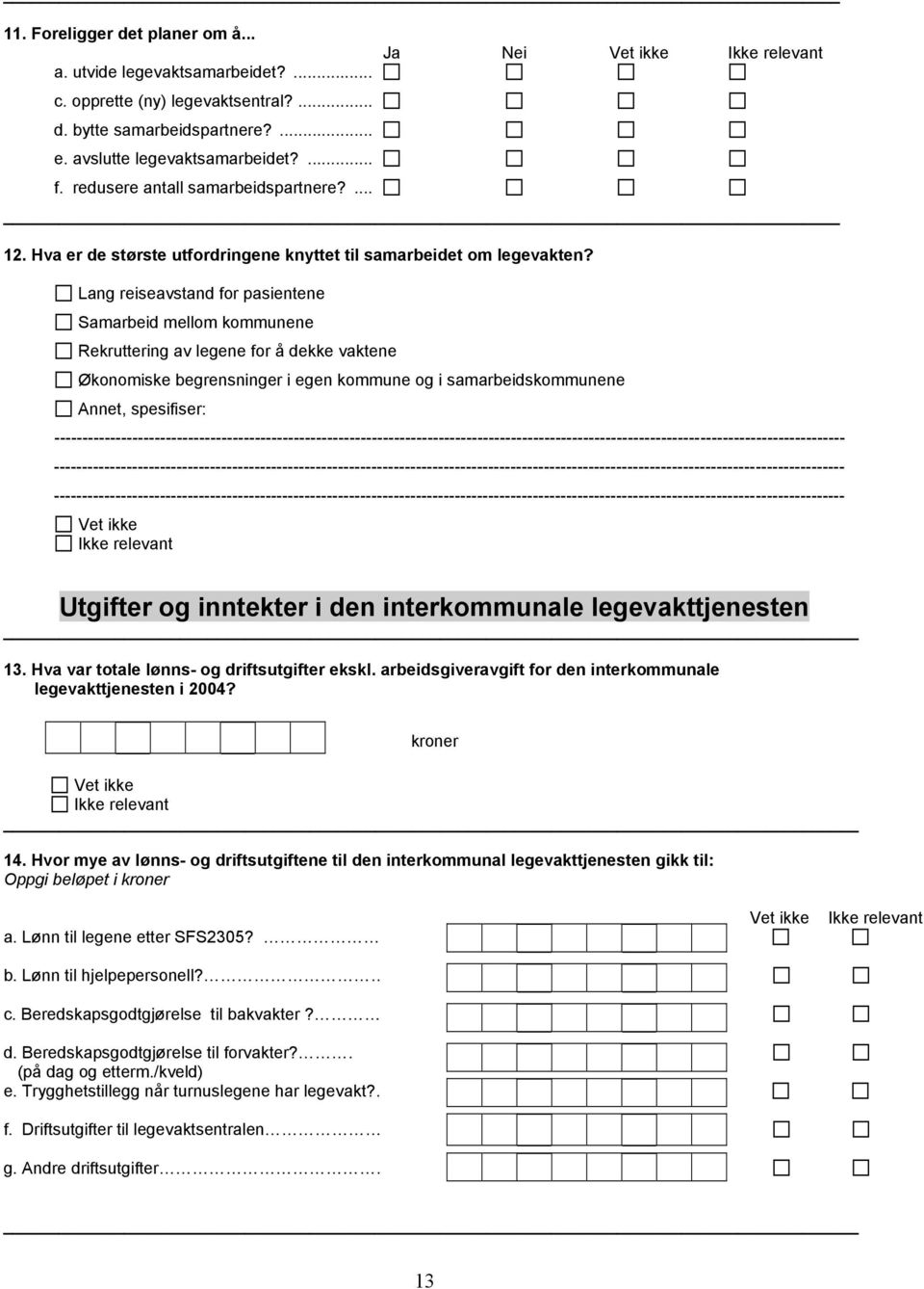 Lang reiseavstand for pasientene Samarbeid mellom kommunene Rekruttering av legene for å dekke vaktene Økonomiske begrensninger i egen kommune og i samarbeidskommunene Annet, spesifiser: