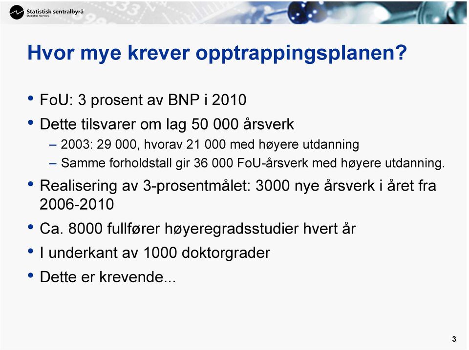 med høyere utdanning Samme forholdstall gir 36 000 FoU-årsverk med høyere utdanning.