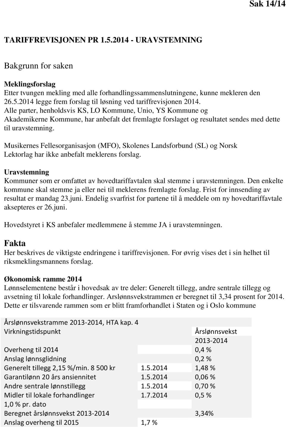 Musikernes Fellesorganisasjon (MFO), Skolenes Landsforbund (SL) og Norsk Lektorlag har ikke anbefalt meklerens forslag.