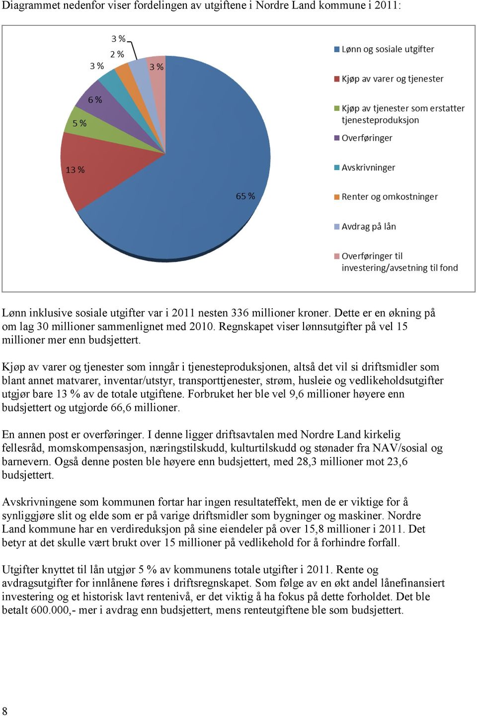 Kjøp av varer og tjenester som inngår i tjenesteproduksjonen, altså det vil si driftsmidler som blant annet matvarer, inventar/utstyr, transporttjenester, strøm, husleie og vedlikeholdsutgifter