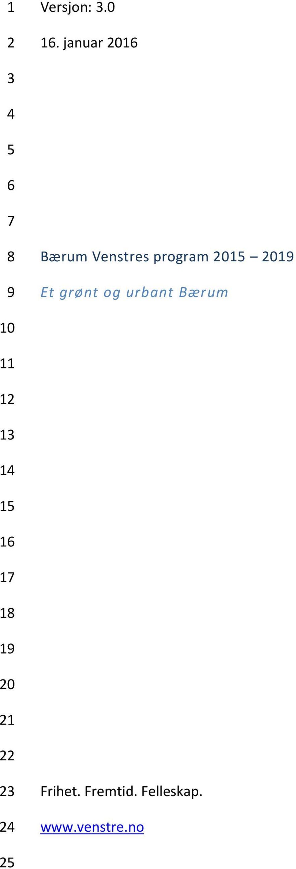 2015 2019 Et grønt og urbant Bærum 10 11 12 13