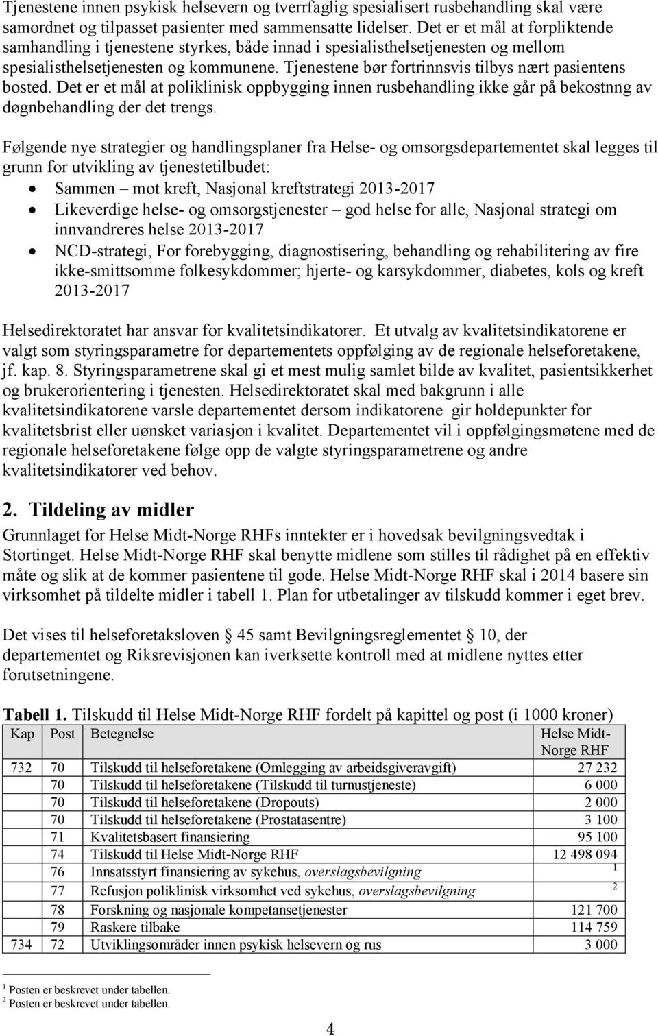 Tjenestene bør fortrinnsvis tilbys nært pasientens bosted. Det er et mål at poliklinisk oppbygging innen rusbehandling ikke går på bekostnng av døgnbehandling der det trengs.