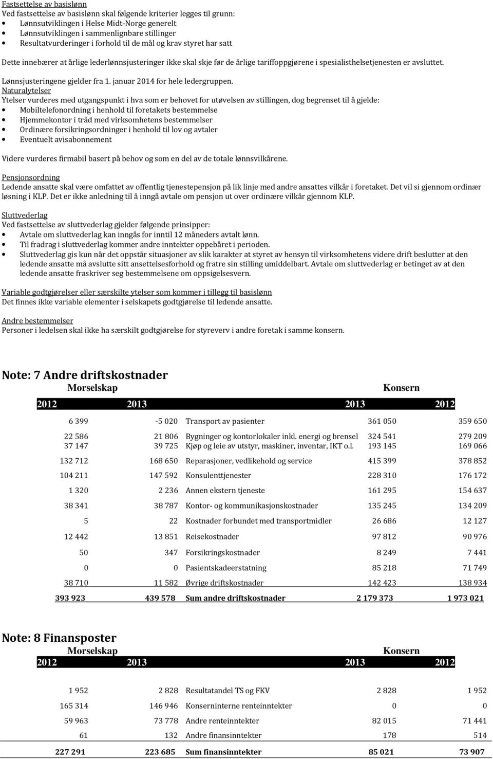 Lønnsjusteringene gjelder fra 1. januar 2014 for hele ledergruppen.