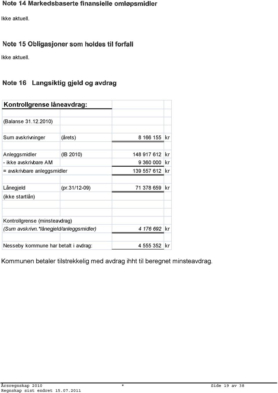 avskrivbare anleggsmidler 139 557 612 kr Lånegjeld (pr.