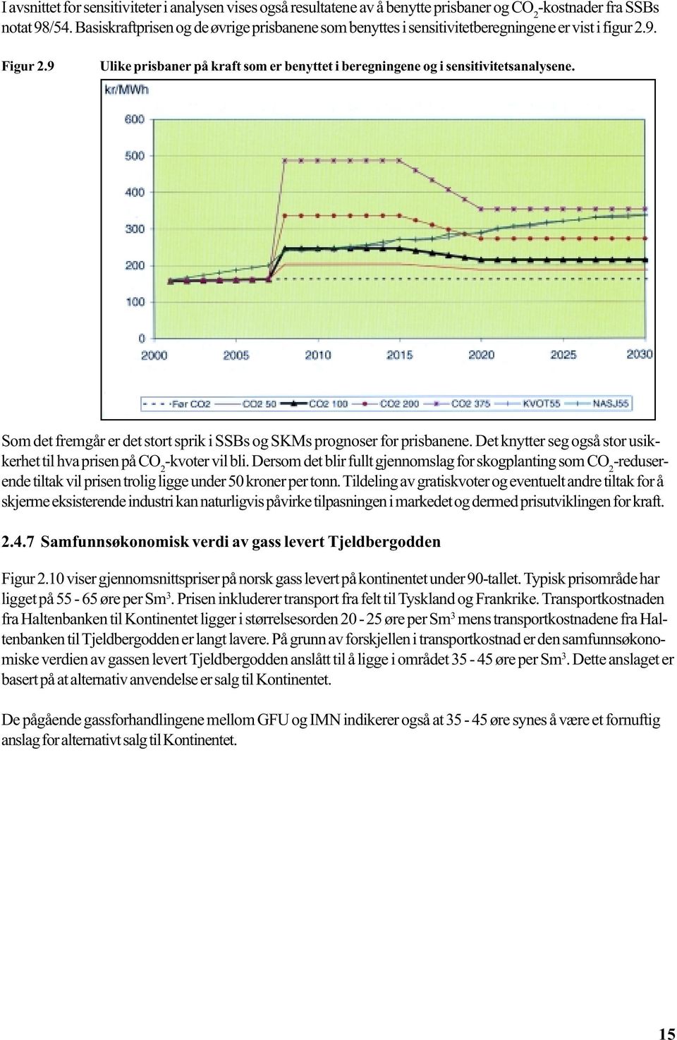 Som det fremgår er det stort sprik i SSBs og SKMs prognoser for prisbanene. Det knytter seg også stor usikkerhet til hva prisen på CO 2 -kvoter vil bli.