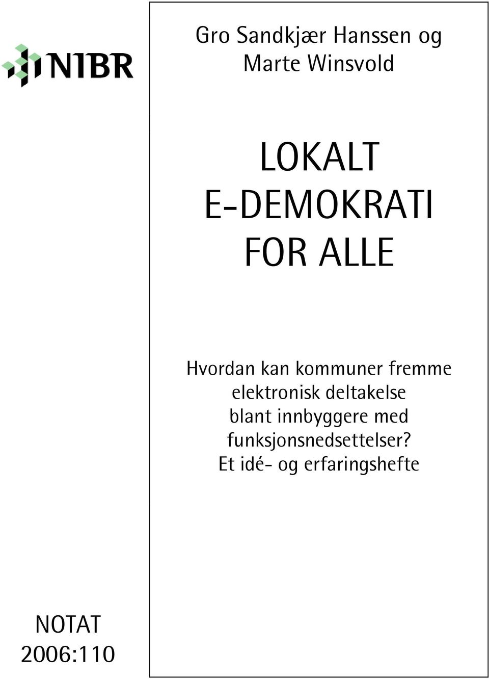 elektronisk deltakelse blant innbyggere med