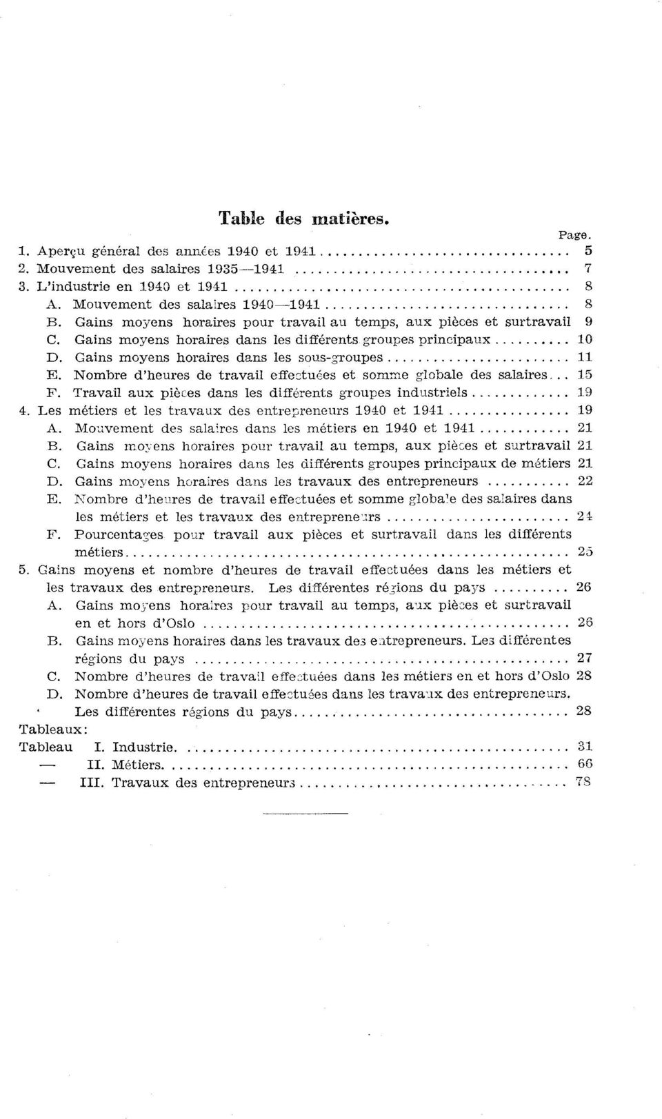 Nombre d'heures de travail effectuées et somme globale des sala.ires. 15 F. Travail aux pièces dans les différents groupes industriels.