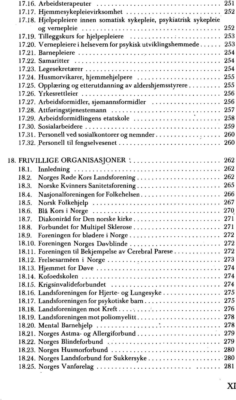 26. Yrkesrettleier 256 17.27. Arbeidsformidler, sjømannsformidler 256 17.28. Attføringstjenestemann 257 17.29. Arbeidsformidlingens etatskole " 258 17.30. Sosialarbeidere 259 17.31.