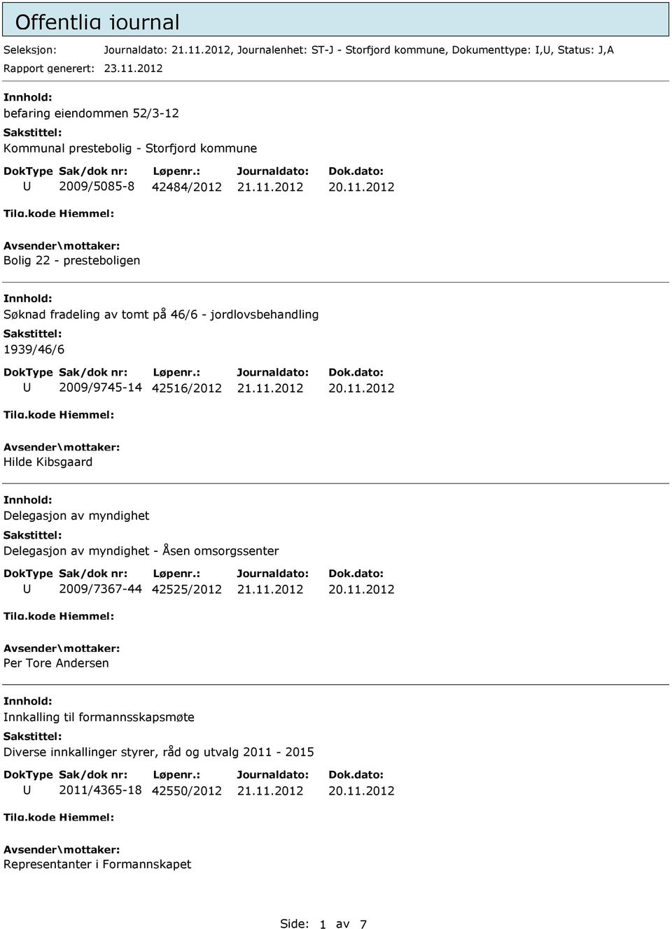 46/6 - jordlovsbehandling 1939/46/6 2009/9745-14 42516/2012 Hilde Kibsgaard Delegasjon av myndighet Delegasjon av myndighet - Åsen omsorgssenter