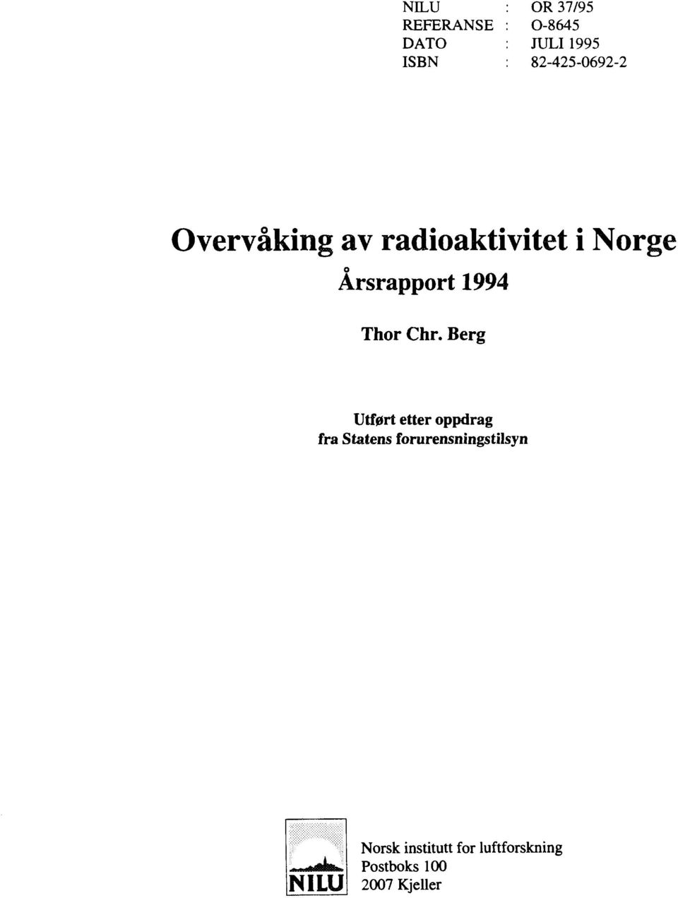 Årsrapport 1994 Thor Chr.