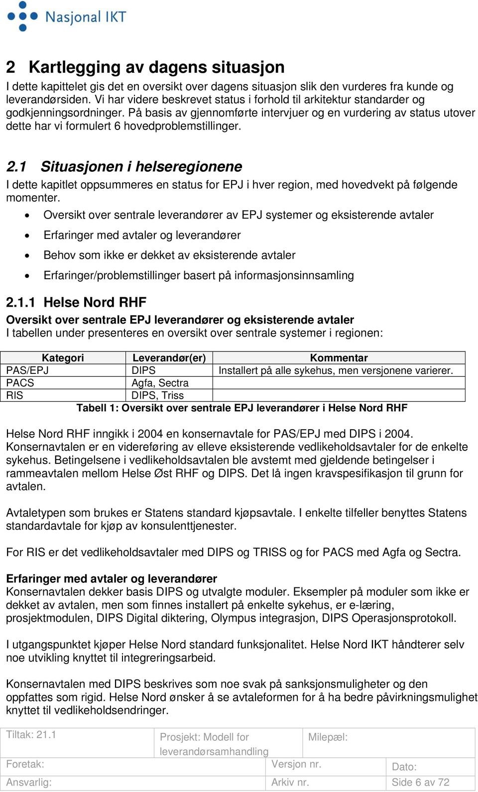 På basis av gjennomførte intervjuer og en vurdering av status utover dette har vi formulert 6 hovedproblemstillinger. 2.