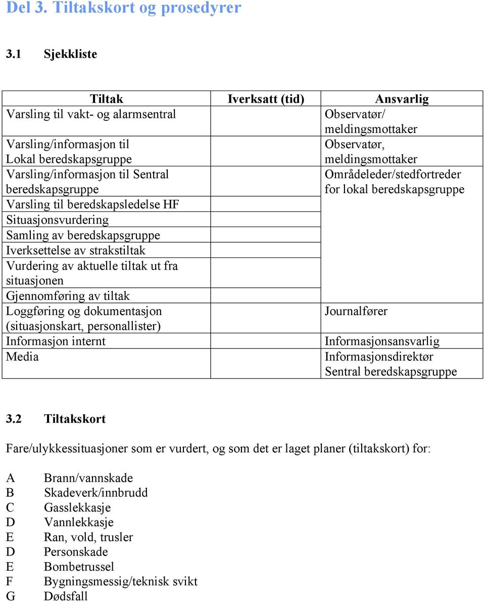 beredskapsgruppe Varsling til beredskapsledelse HF Situasjonsvurdering Samling av beredskapsgruppe Iverksettelse av strakstiltak Vurdering av aktuelle tiltak ut fra situasjonen Gjennomføring av