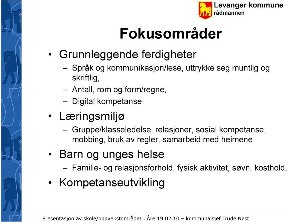 relasjoner, sosial kompetanse, mobbing, bruk av regler, samarbeid med heimene Barn og unges