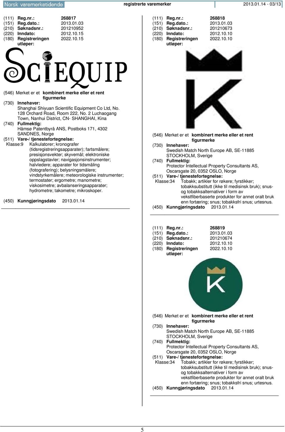 2 Luchaogang Town, Nanhui District, CN- SHANGHAI, Kina Håmsø Patentbyrå ANS, Postboks 171, 4302 SANDNES, Norge Klasse:9 Kalkulatorer; kronografer (tidsregistreringsapparater); fartsmålere;