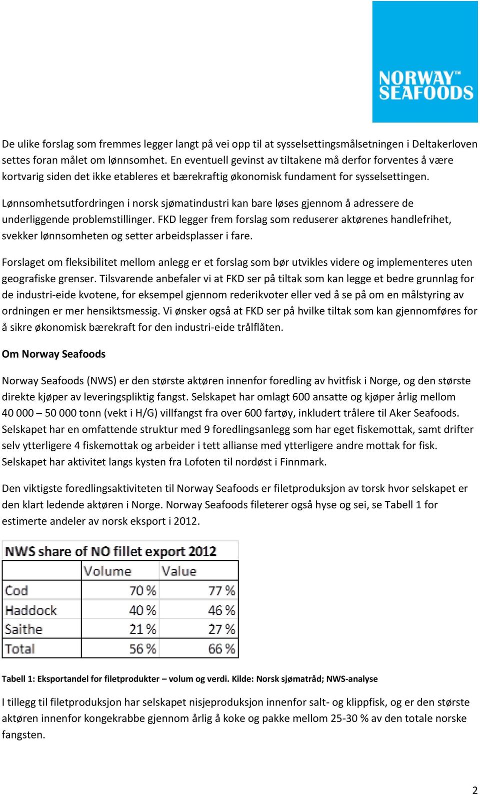 Lønnsomhetsutfordringen i norsk sjømatindustri kan bare løses gjennom å adressere de underliggende problemstillinger.