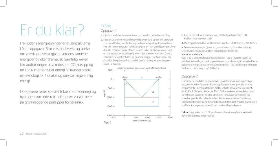 Oppgavene retter spesielt fokus mot bioenergi og hydrogen som drivstoff. I tillegg ser vi nærmere på grunnleggende prinsipper for seismikk. FYSIKK Oppgave 1 a.