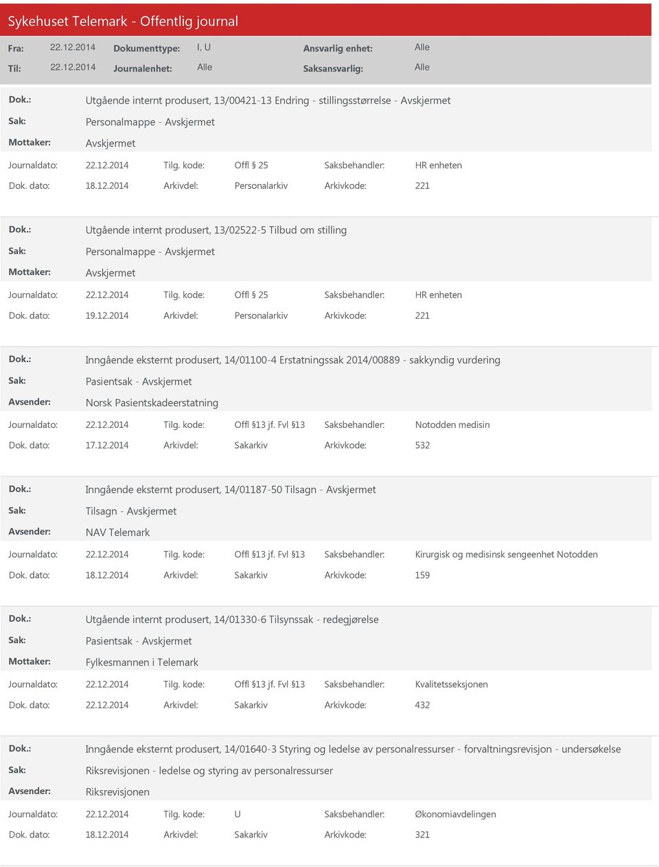 2014 Arkivdel: Personalarkiv Arkivkode: 221 Inngående eksternt produsert, 14/01100-4 Erstatningssak 2014/00889 - sakkyndig vurdering Pasientsak - Norsk Pasientskadeerstatning Notodden medisin Dok.