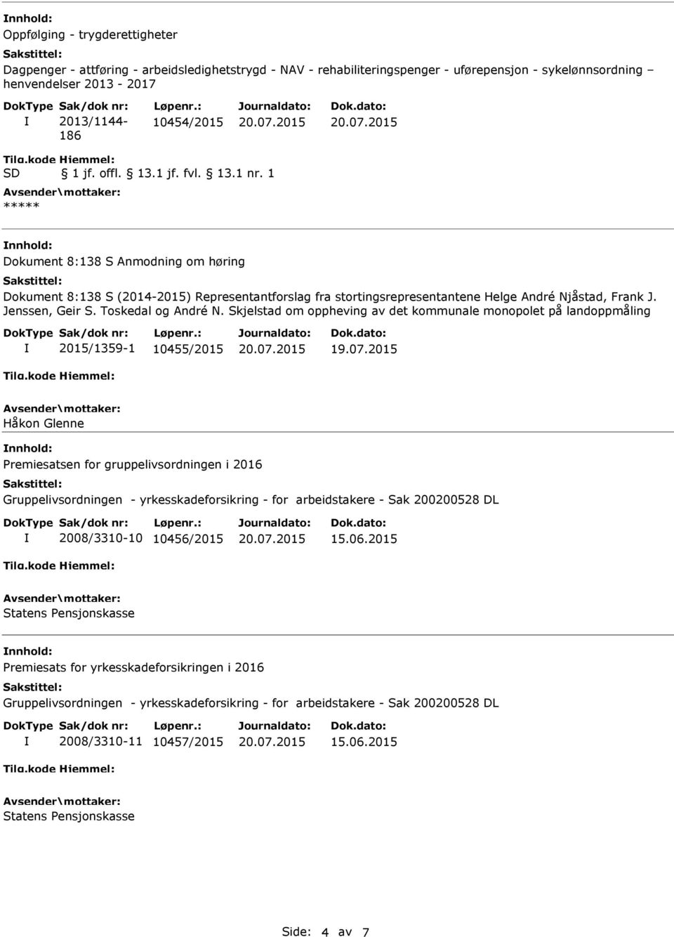 1 ***** Dokument 8:138 S Anmodning om høring Dokument 8:138 S (2014-2015) Representantforslag fra stortingsrepresentantene Helge André Njåstad, Frank J. Jenssen, Geir S. Toskedal og André N.