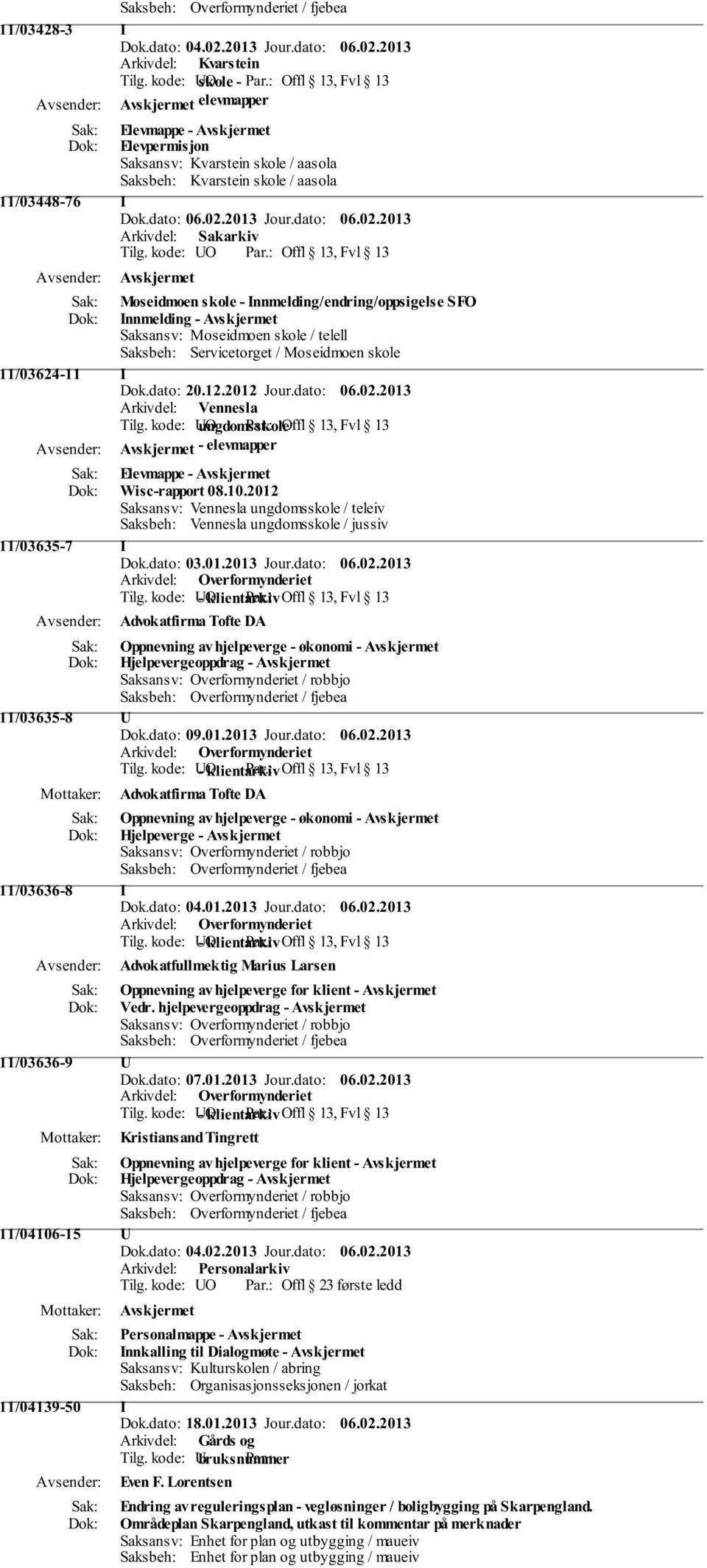 2012 Jour.dato: 06.02.2013 Arkivdel: Vennesla Tilg. kode: UO ungdomsskole Offl 13, Fvl 13 - elevmapper Elevmappe - Wisc-rapport 08.10.