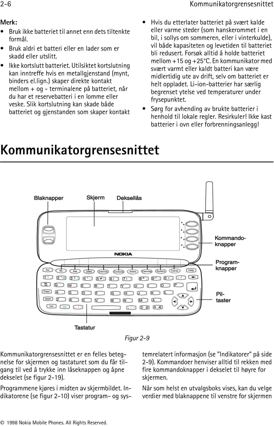 ) skaper direkte kontakt mellom + og - terminalene på batteriet, når du har et reservebatteri i en lomme eller veske.