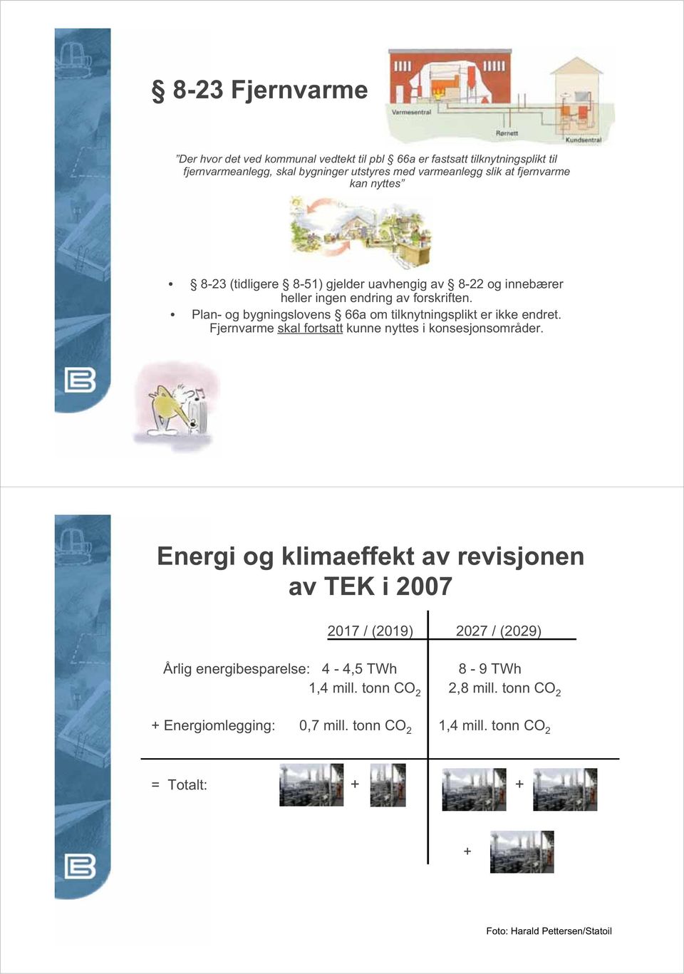 Plan- og bygningslovens 66a om tilknytningsplikt er ikke endret. Fjernvarme skal fortsatt kunne nyttes i konsesjonsområder.