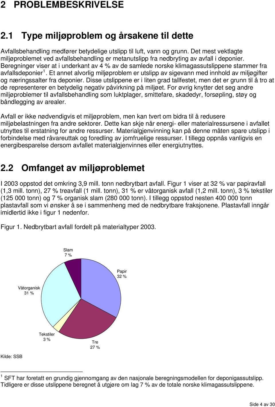 Beregninger viser at i underkant av 4 % av de samlede norske klimagassutslippene stammer fra avfallsdeponier 1.