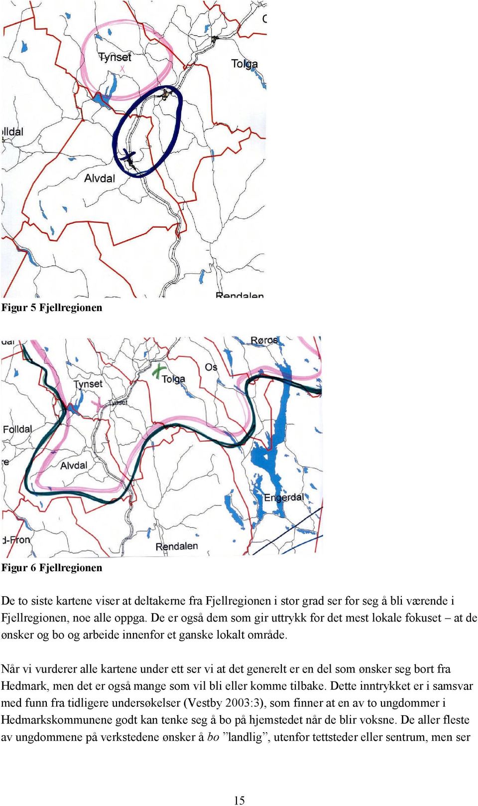 Når vi vurderer alle kartene under ett ser vi at det generelt er en del som ønsker seg bort fra Hedmark, men det er også mange som vil bli eller komme tilbake.