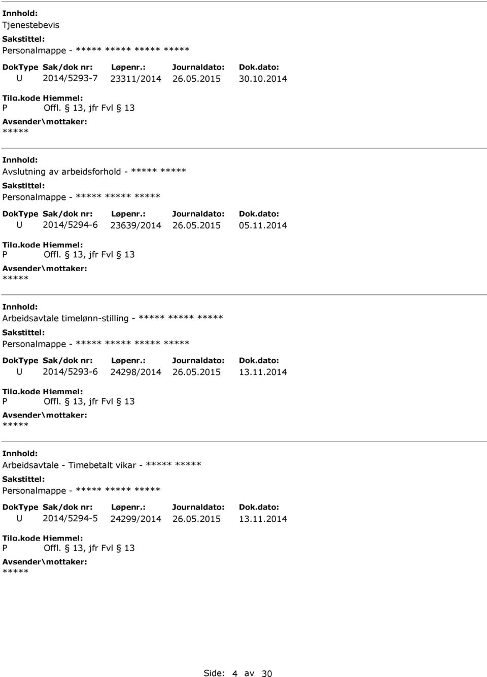 2014 Arbeidsavtale timelønn-stilling - ersonalmappe - 2014/5293-6 24298/2014 13.