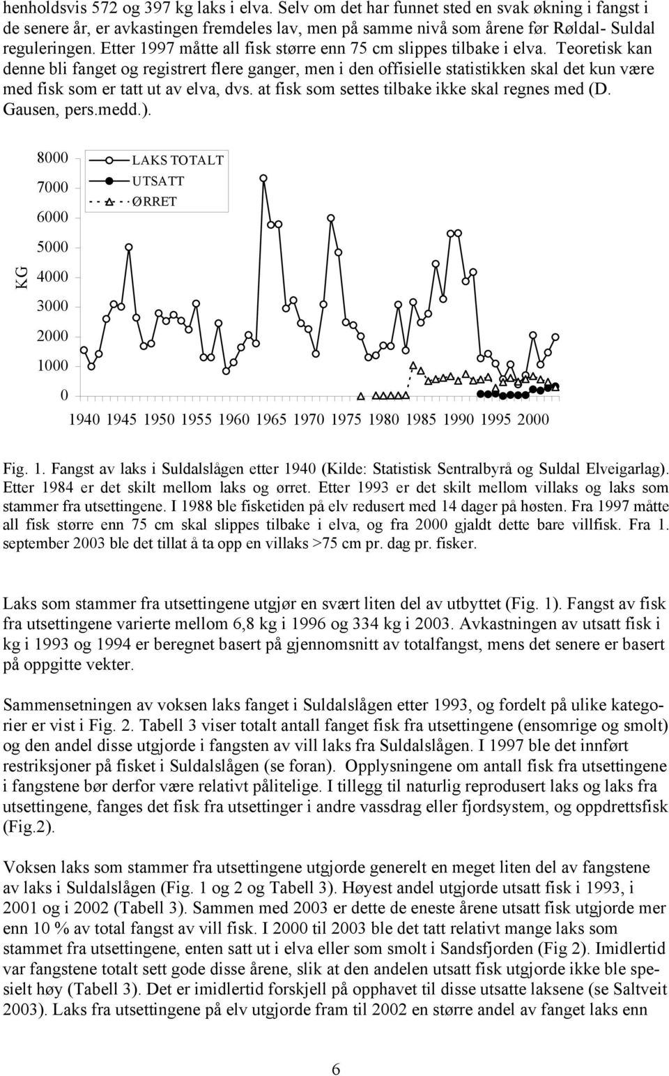 Teoretisk kan denne bli fanget og registrert flere ganger, men i den offisielle statistikken skal det kun være med fisk som er tatt ut av elva, dvs. at fisk som settes tilbake ikke skal regnes med (D.