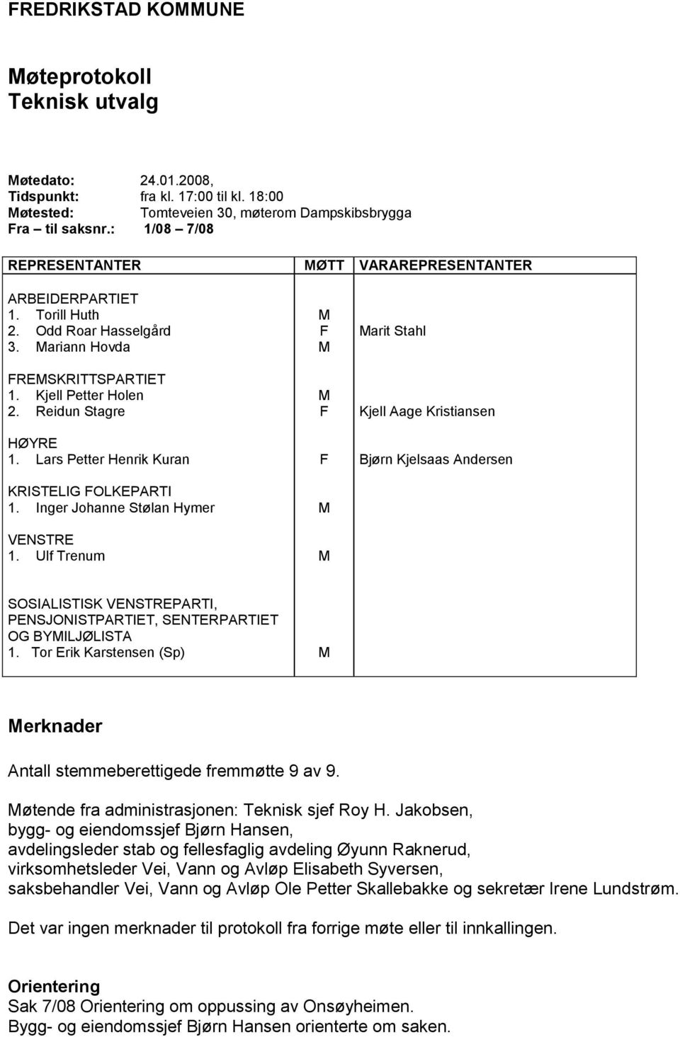 Lars Petter Henrik Kuran KRISTELIG FOLKEPARTI 1. Inger Johanne Stølan Hymer VENSTRE 1.