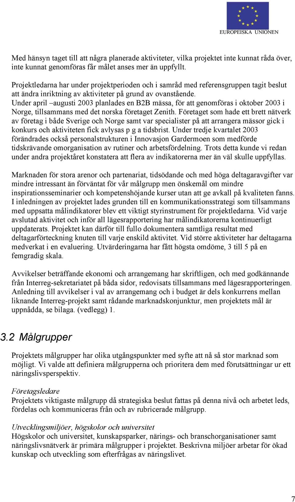 Under april augusti 2003 planlades en B2B mässa, för att genomföras i oktober 2003 i Norge, tillsammans med det norska företaget Zenith.