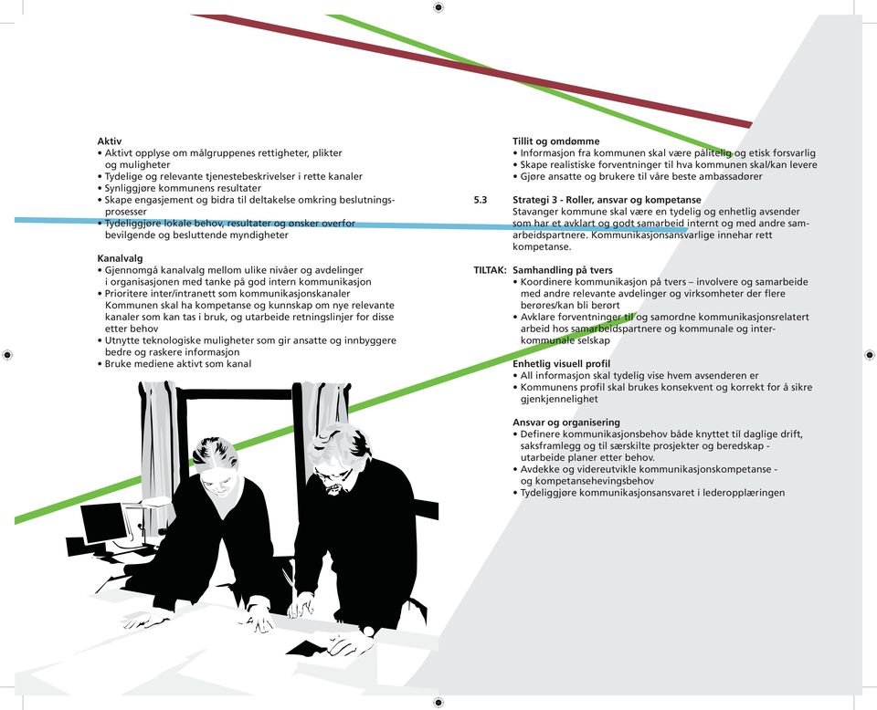 organisasjonen med tanke på god intern kommunikasjon Prioritere inter/intranett som kommunikasjonskanaler Kommunen skal ha kompetanse og kunnskap om nye relevante kanaler som kan tas i bruk, og