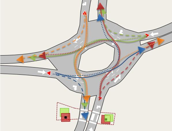 Forsinkelse (s) Figur 86 Nye kjøremønster i Aimsun Resultatet fra simulering med oppdatert geometri er vist i Figur 87.