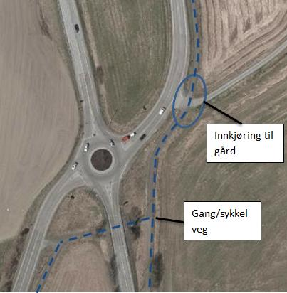 5.2.2.3 Påvirkning fra andre elementer Det var ingen trafikale elementer som påvirket trafikkavviklingen. Like ved rundkjøringen ligger det undergang for gang- og sykkeltrafikk.