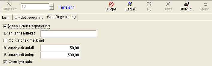 Sette opp System 4 Fremgangsmåte 1. Velg menyvalg Kartotek Personer Registrere hovedopplysninger og mappen Flere satser/opplysninger. 2. Velg person 3. Merk av feltet Vise i Web Registrering. 4. Klikk Lagre.