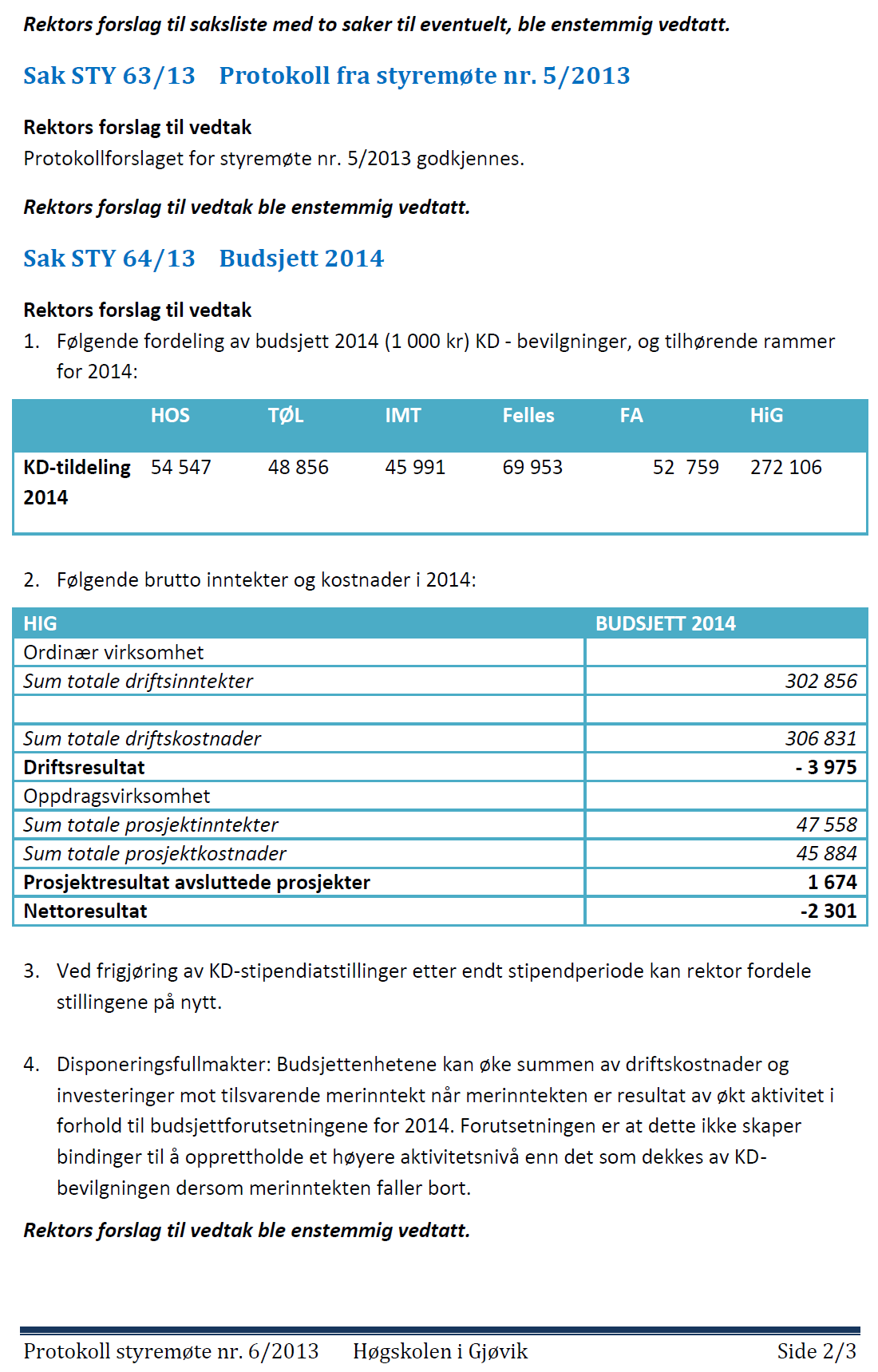 Saksliste styremøte nr.