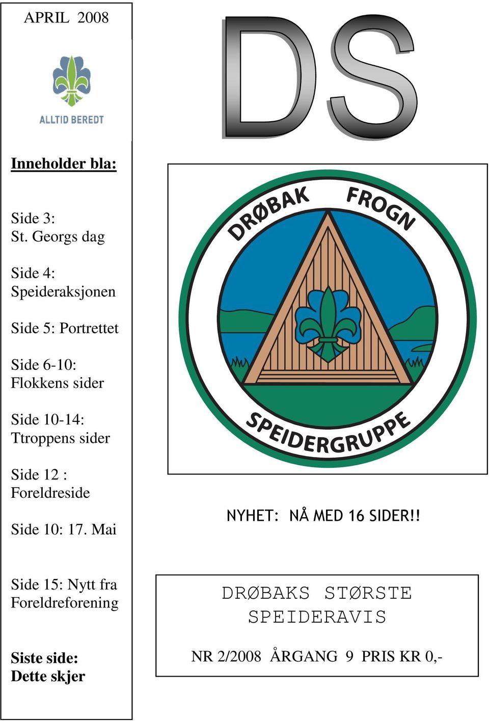 Side 10-14: Ttroppens sider Side 12 : Foreldreside Side 10: 17.