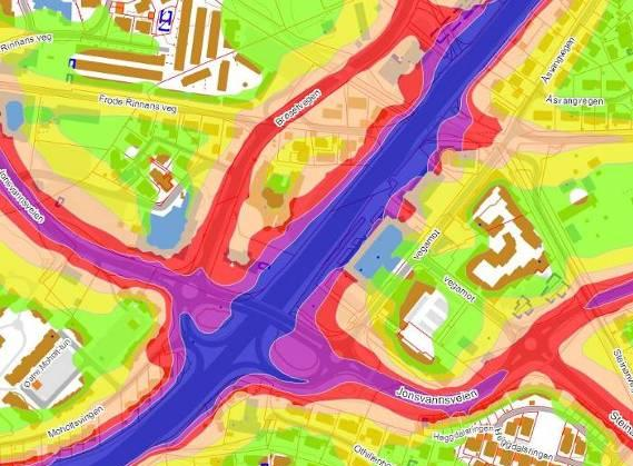 Side 5 Støv Miljøstatus.no viser utslipp av svevestøv (PM10) fra veitransport (2008). Oversikten viser at storparten av området har utslipp mellom 2,04-7,30 tonn per rute (5x5 km2).