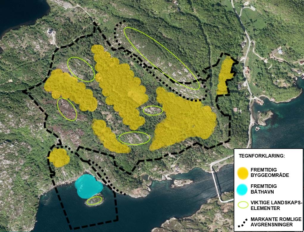 4 Muligheter og begrensninger For fjernvirkningen er horisontlinje, landskapssilhuett og omkringliggende landskapsformer av stor betydning for hvordan en utbygging av analyseområdet vil oppleves i