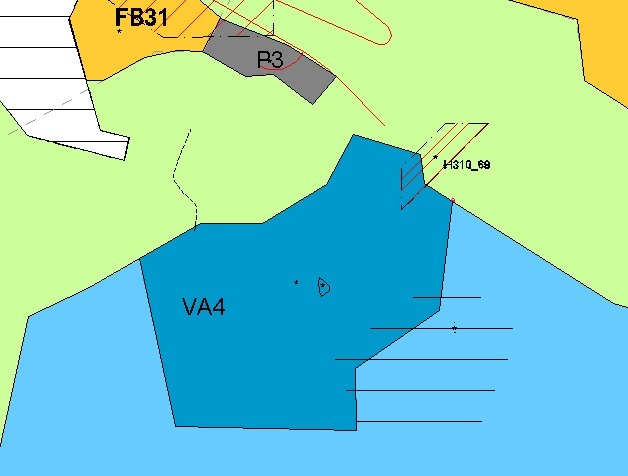 Foreslått utbyggingsområde HUNSDALEN nr VA4 og P3 Konsekvens for landskapskarakteren i delområde Hunsdalen Foreslått utbyggingsområde: VA4 Lundegård vest småbåtanlegg og parkering (P3) Beskrivelse av