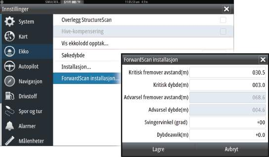 ForwardScan-oppsett Angi oppsettet i dialogboksen ForwardScan installasjon.