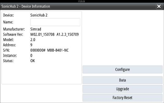 SonicHub 2 støttes En SonicHub 2-enhet som er koblet til NMEA 2000-nettverket, støttes.