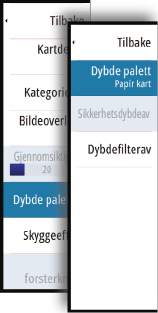 Minimal gjennomsiktighet Gjennomsiktighet på 80 Dybde palett Styrer dybdepaletten som brukes på kartet. Papirkart Endrer kartets utseende slik at det ser ut som et papirkart.