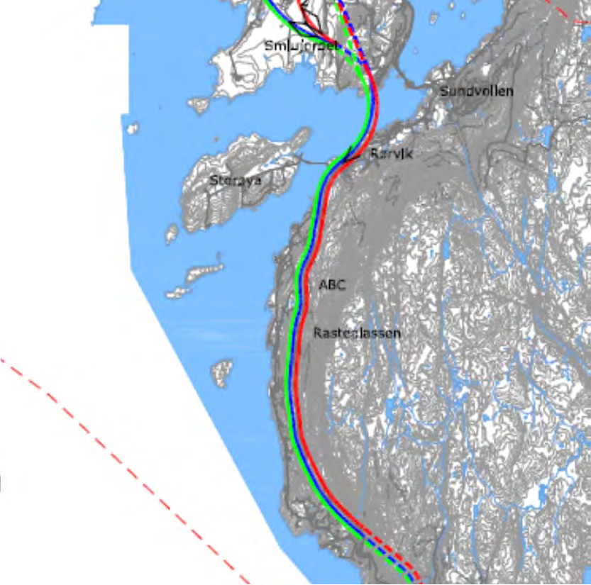 Risikoanalyse trafikksikkerhet Figuren viser løsninger som har fått karakteristikken anbefalt eller akseptabel