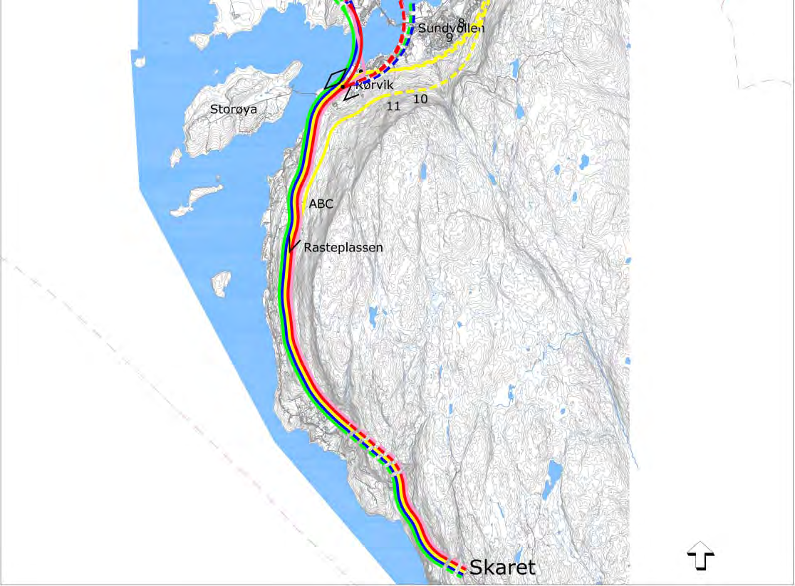 Oversikt korridorer Alle alternativer ligger i og nær