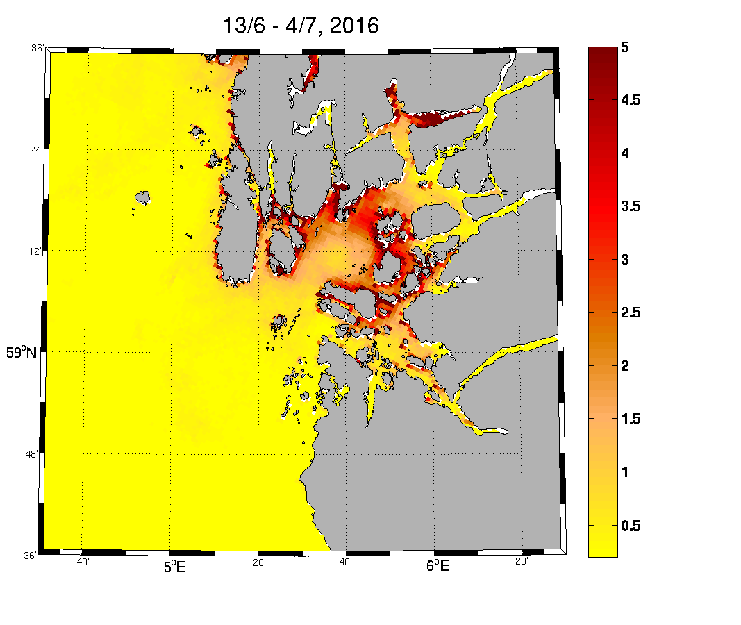 periode. Det er sannsynlig at økningen i Sandnesfjorden utover sommeren har hatt en negativ effekt på sjøørret, mens det i Kilsfjorden forblir lavt (se appendiks 1 for detaljer).