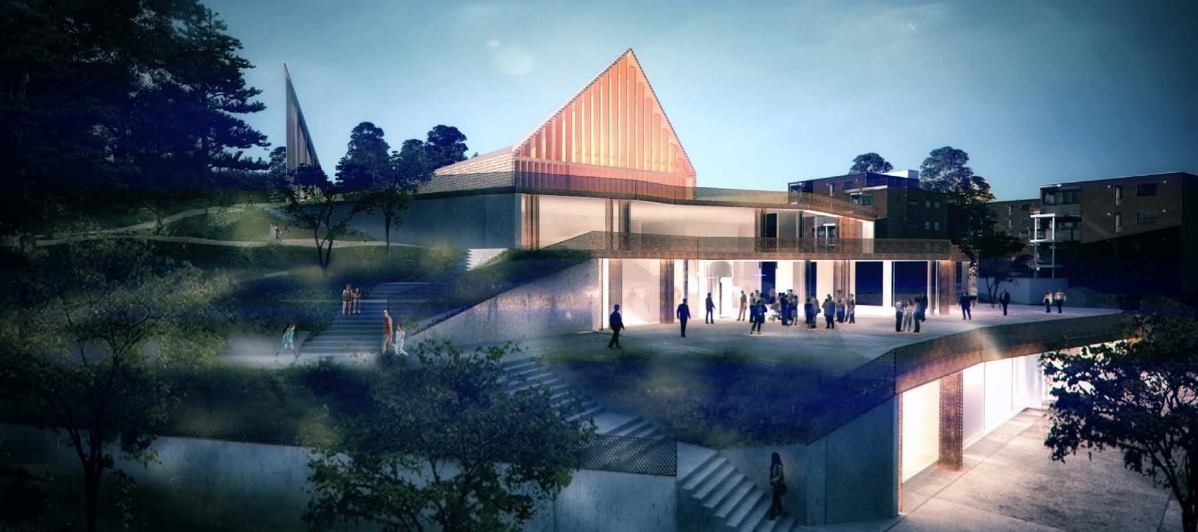 21 3. Arealeffektivitet og fleksibilitet Kulturhusets hovedinngang og foajé er i forslag fra Nordic fra byggets 2. etasje.