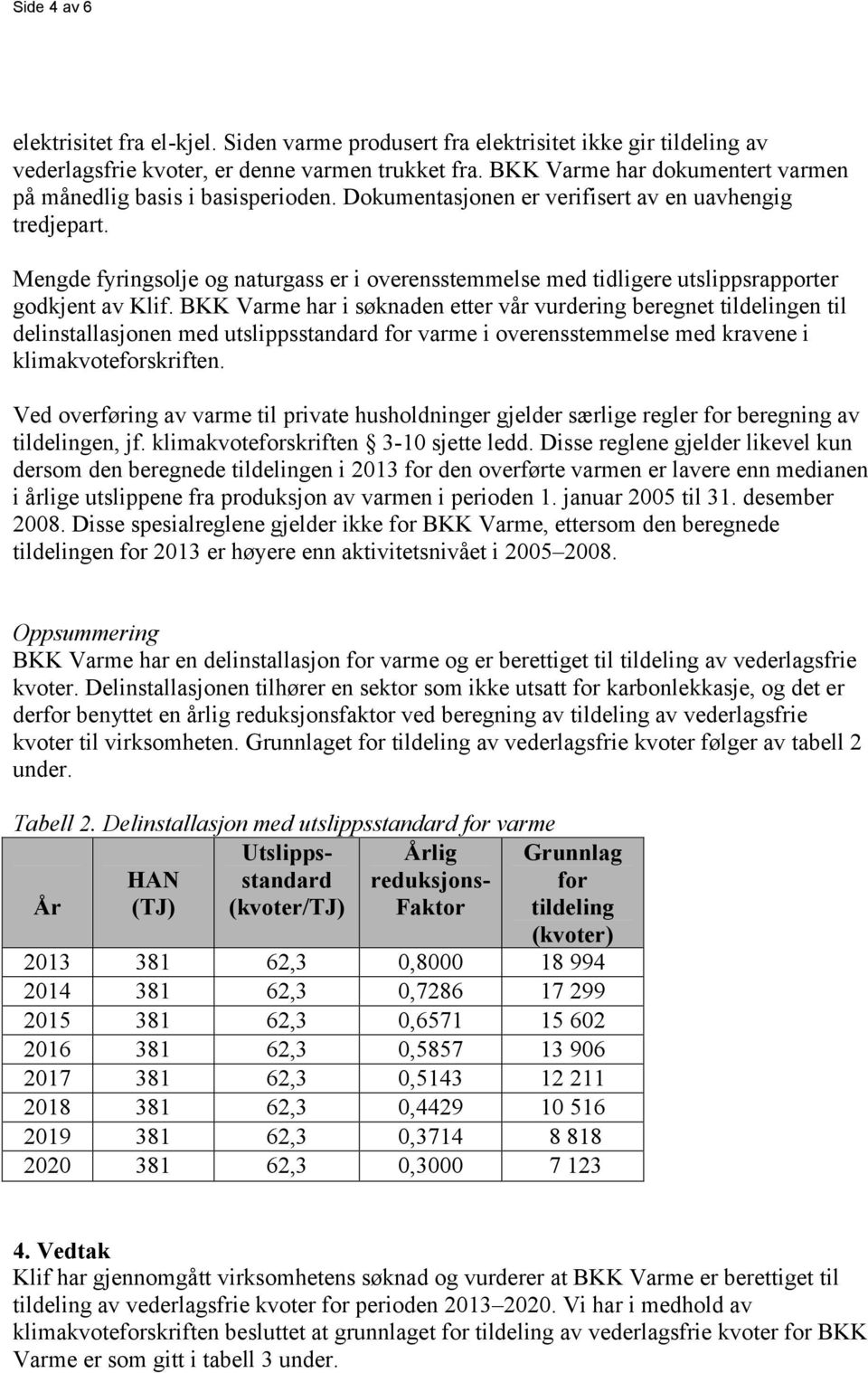 Mengde fyringsolje og naturgass er i overensstemmelse med tidligere utslippsrapporter godkjent av Klif.