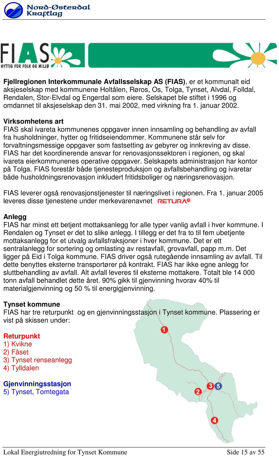 Virksmhetens art FIAS skal ivareta kmmunenes ppgaver innen innsamling g behandling av avfall fra hushldninger, hytter g fritidseiendmmer.