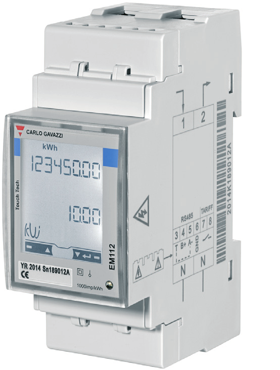 EM112 1-fase energi-/forbruksmåler 230VAC maks.